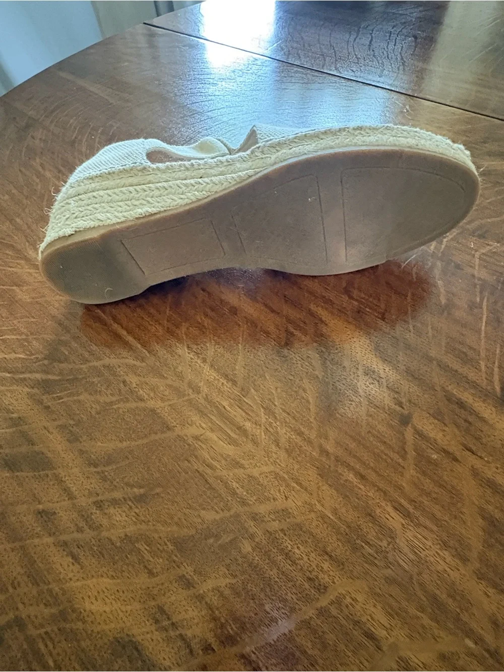 Women's Beige Espadrille Wedge Slip-On Shoes
